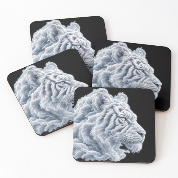 Item preview, Cloud Tiger Profile – Artistic Cloud | White Cloud Tiger Fantasy Art | Plushiworld designed and sold by PLUSHIWORLDtm.