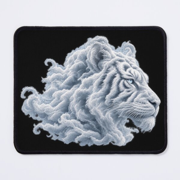 Item preview, Cloud Tiger Profile – Artistic Cloud | White Cloud Tiger Fantasy Art | Plushiworld designed and sold by PLUSHIWORLDtm.