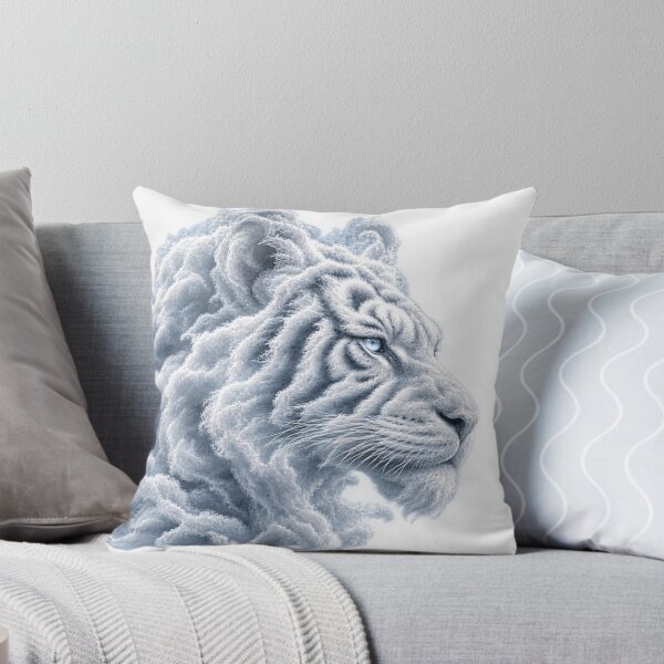 Item preview, Cloud Tiger Profile – Artistic Cloud | White Cloud Tiger Fantasy Art | Plushiworld designed and sold by PLUSHIWORLDtm.
