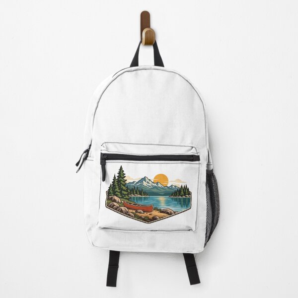 Item preview, Vintage Canoe Mountain Lake Adventure Badge designed and sold by Everyday Motif.