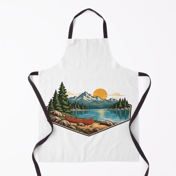 Item preview, Vintage Canoe Mountain Lake Adventure Badge designed and sold by Everyday Motif.