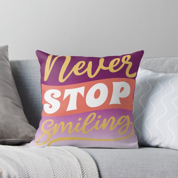 Item preview, Never Stop Smiling - Retro Motivational Positive Phrase designed and sold by AstronautMerch.
