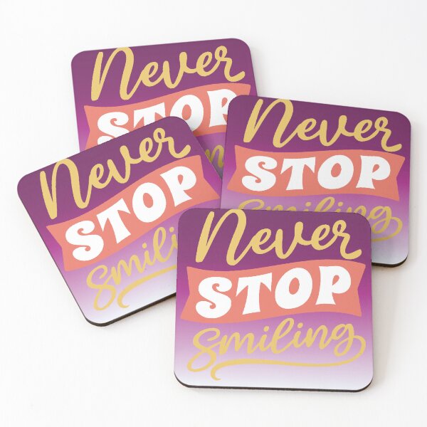 Item preview, Never Stop Smiling - Retro Motivational Positive Phrase designed and sold by AstronautMerch.