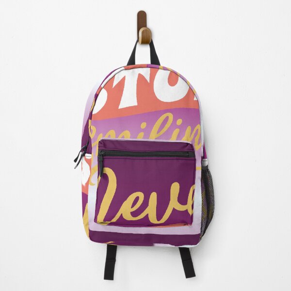 Item preview, Never Stop Smiling - Retro Motivational Positive Phrase designed and sold by AstronautMerch.