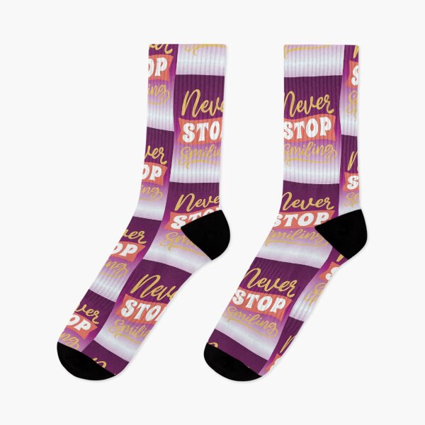 Item preview, Never Stop Smiling - Retro Motivational Positive Phrase designed and sold by AstronautMerch.