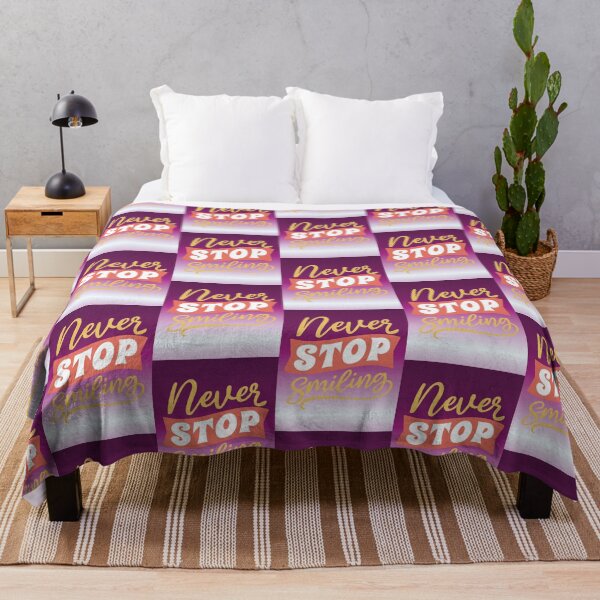 Item preview, Never Stop Smiling - Retro Motivational Positive Phrase designed and sold by AstronautMerch.