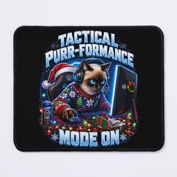 Item preview, Tactical Purr Formance Mode On Gamer Cat Christmas designed and sold by Design Vibras.