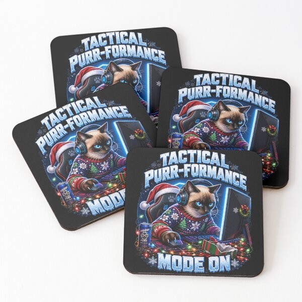 Item preview, Tactical Purr Formance Mode On Gamer Cat Christmas designed and sold by Design Vibras.