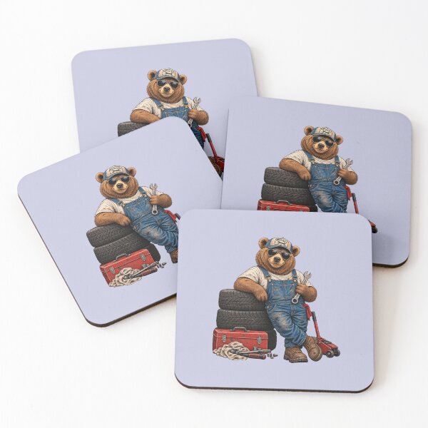 Item preview, Vintage Mechanic Bear – Retro Automotive Bear Design designed and sold by FootprintofLove.