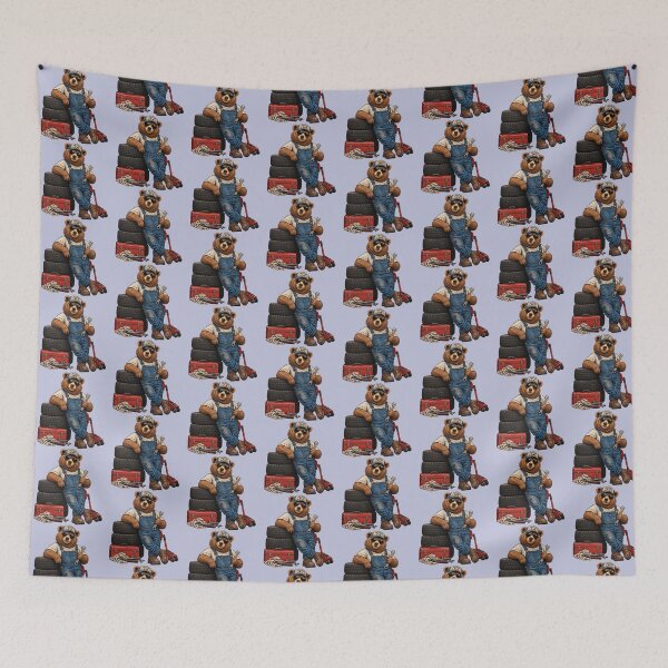 Item preview, Vintage Mechanic Bear – Retro Automotive Bear Design designed and sold by FootprintofLove.