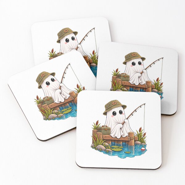 Item preview, Cute Ghost Fishing designed and sold by House Of Hauntlings.