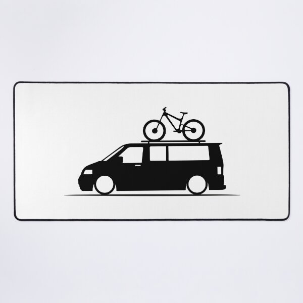 Item preview, T5 Transporter Van With Roof Bike Silhouette – Minimalist Design designed and sold by lowboxgarage.