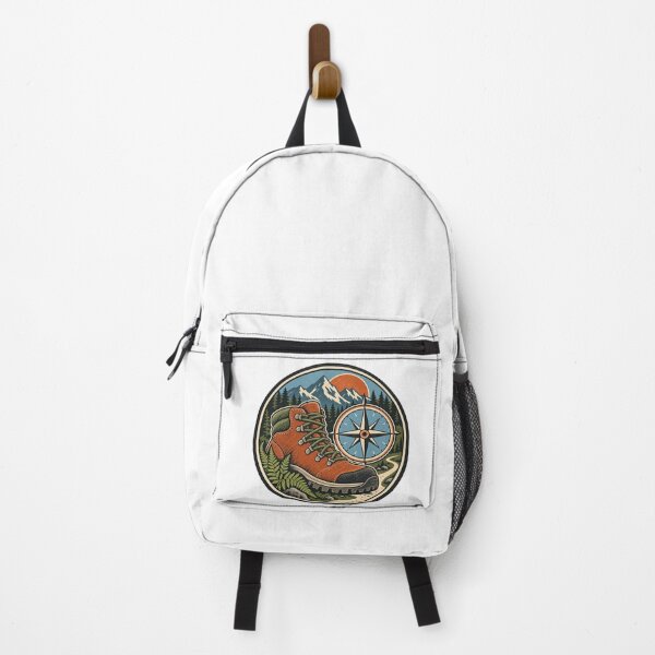 Item preview, Hiking Boot Compass Trail Adventure Badge designed and sold by Everyday Motif.