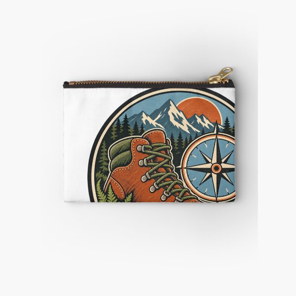 Item preview, Hiking Boot Compass Trail Adventure Badge designed and sold by Everyday Motif.