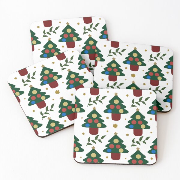 Item preview, Christmas Tree Bauble Pattern — Festive Green Gold Red Holiday Repeat Design designed and sold by HopeAndHustle.