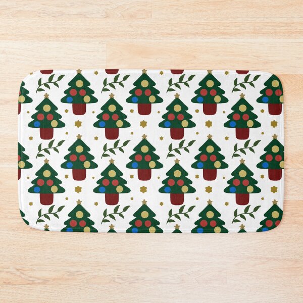Item preview, Christmas Tree Bauble Pattern — Festive Green Gold Red Holiday Repeat Design designed and sold by HopeAndHustle.