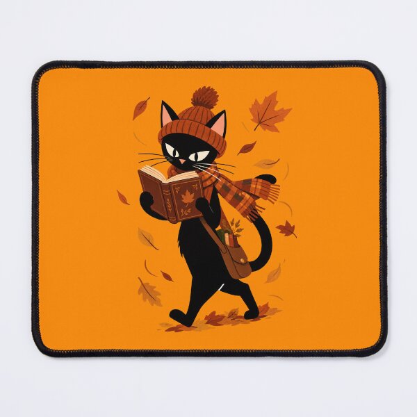 Item preview, Black Cat Reading Book Cozy Autumn Bookish Gift designed and sold by Artycom.