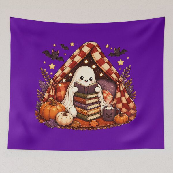 Item preview, Cozy Bookish Ghost Halloween Reading Tee designed and sold by Fun2Fentastic.