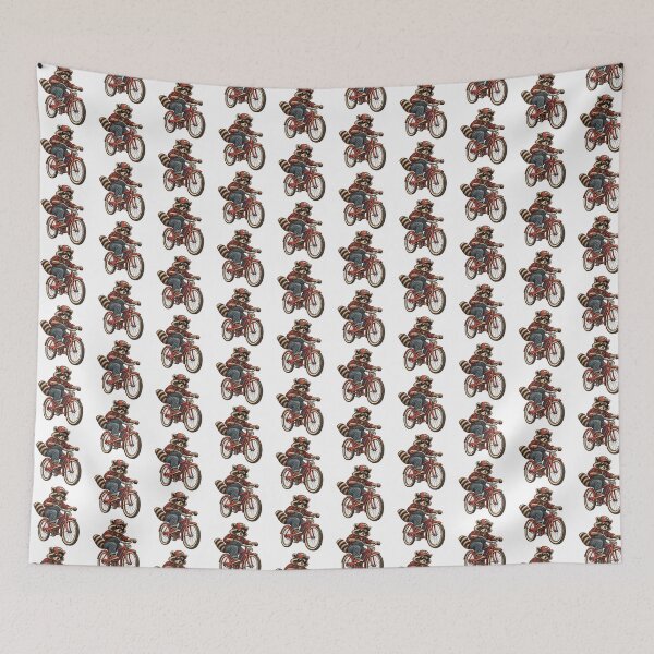 Item preview, Vintage-style cycling raccoon designed and sold by FootprintofLove.