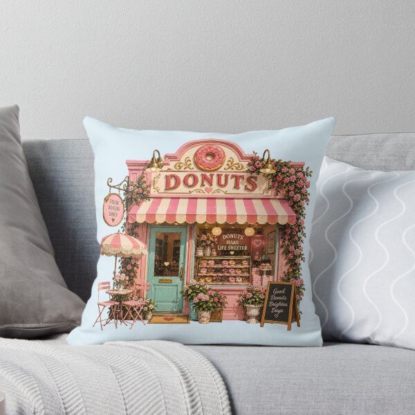 Artikelvorschau, Vintage-Donut-Shop | Rosa Retro-Bäckerei & niedliche Cottagecore-Donut-Ästhetik entworfen und verkauft von TheStephanieRome.