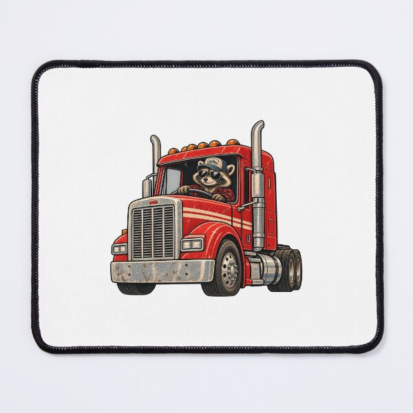 Item preview, Raccoon Trucker Vintage Retro Truck Driver designed and sold by FootprintofLove.