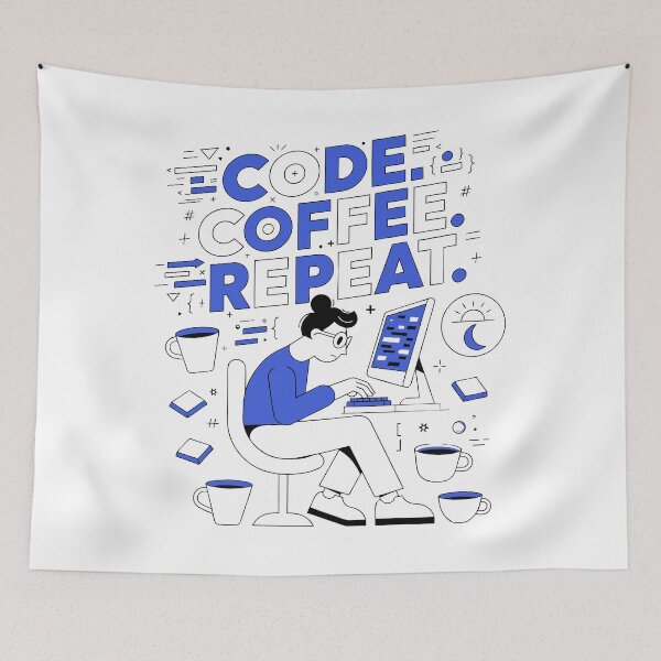 Item preview, Code Coffee Repeat Funny Programmer Coding Developer T-Shirt designed and sold by Design-Pro-21.