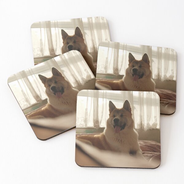 Item preview, Japanese Akita Inu on a Bed Indoors designed and sold by VanGaldo.