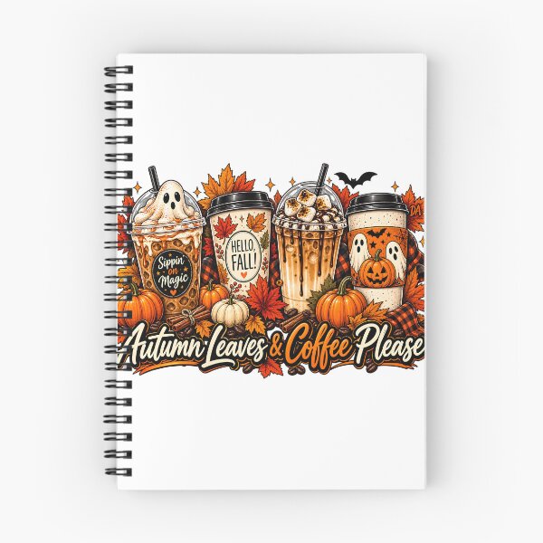 Item preview, Autumn Leaves & Coffee Please Fall Spooky Drinks Art designed and sold by DesignArtist.ia.