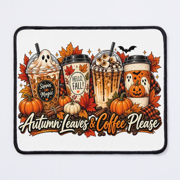 Item preview, Autumn Leaves & Coffee Please Fall Spooky Drinks Art designed and sold by DesignArtist.ia.