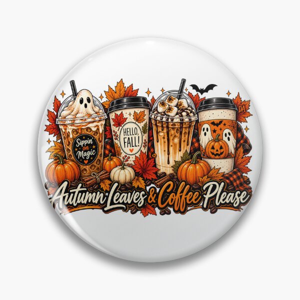 Item preview, Autumn Leaves & Coffee Please Fall Spooky Drinks Art designed and sold by DesignArtist.ia.