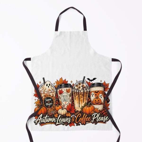 Item preview, Autumn Leaves & Coffee Please Fall Spooky Drinks Art designed and sold by DesignArtist.ia.