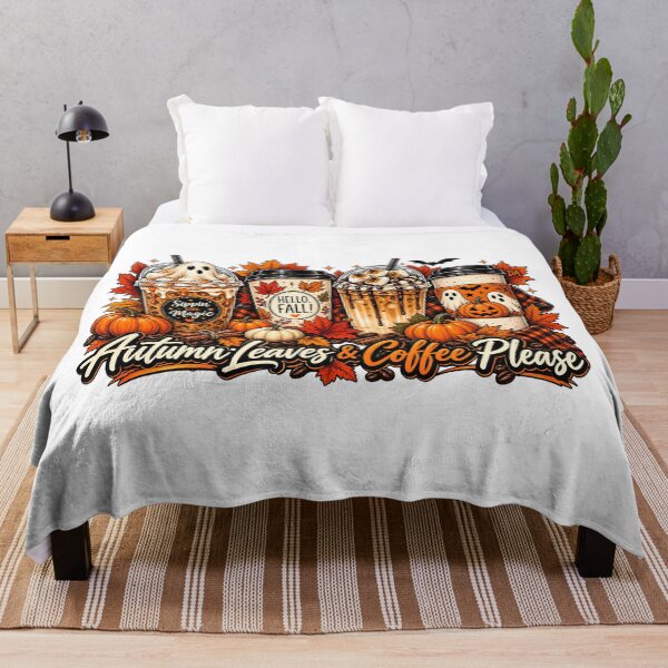 Item preview, Autumn Leaves & Coffee Please Fall Spooky Drinks Art designed and sold by DesignArtist.ia.