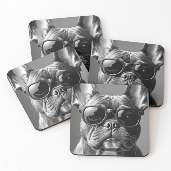 Item preview, Cool B&W Chocolate French Bulldog in Sunglasses designed and sold by VFXguy.