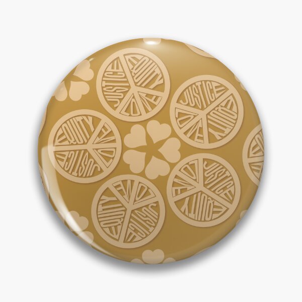 Item preview, Peace Love Justice Equity Radials with Heart Radials in Gold designed and sold by Digitalmyth's Designs.