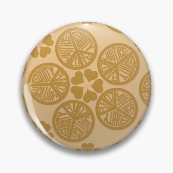 Item preview, Peace Love Justice Equity Radials with Heart Radials in Gold designed and sold by Digitalmyth's Designs.
