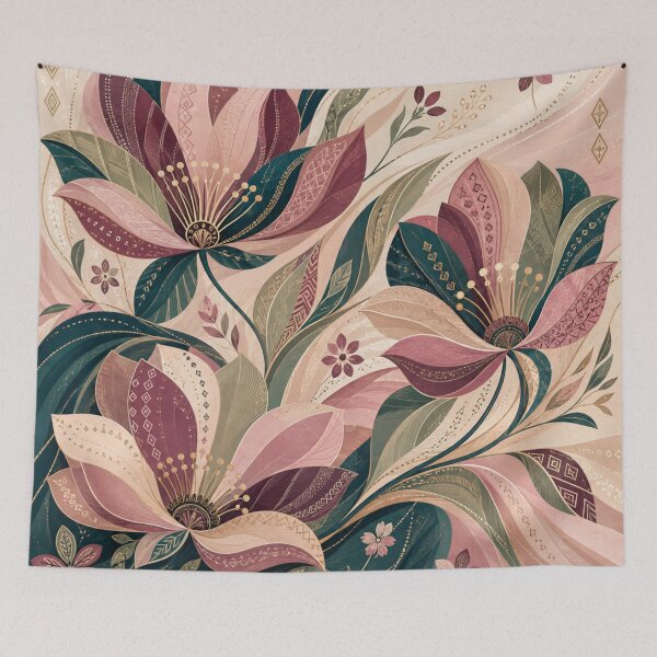 Item preview, Umushanana Folk Flowers – Flowing Rwanda Floral Pattern designed and sold by MarekoraStudio.