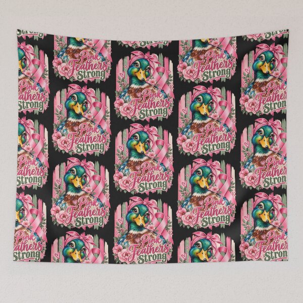 Item preview, Pink Feathers Strong Duck – Breast Cancer Awareness designed and sold by Lozarux.