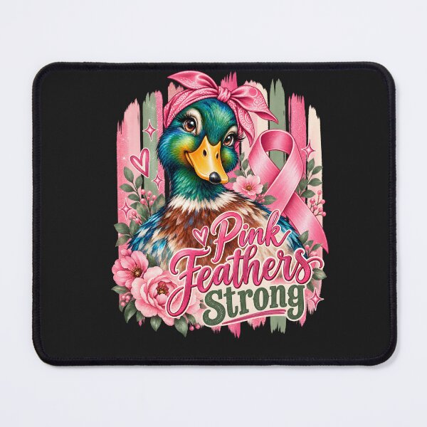 Item preview, Pink Feathers Strong Duck – Breast Cancer Awareness designed and sold by Lozarux.