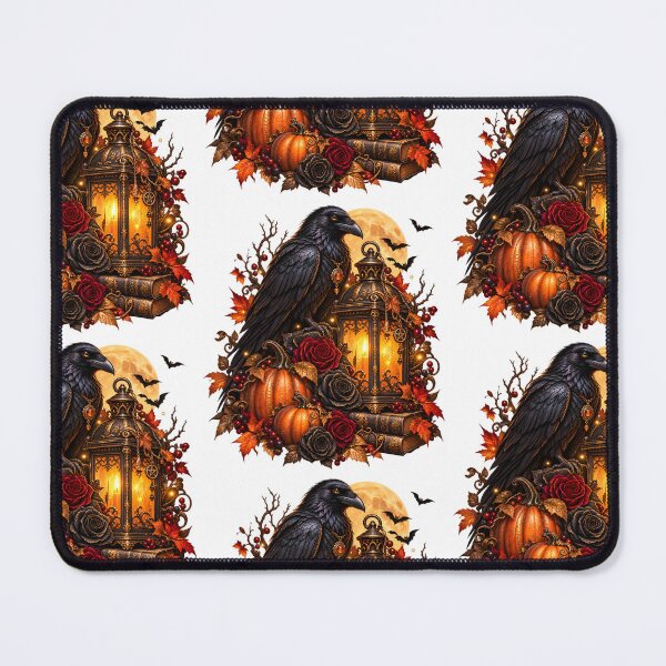 Item preview, Moonlit Raven & Golden Lantern – Gothic Halloween designed and sold by Clothes With Smiling Animals Walt Gral.