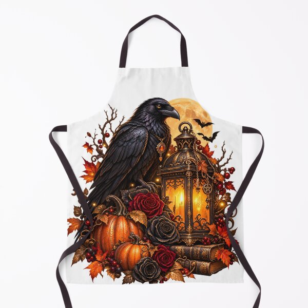 Item preview, Moonlit Raven & Golden Lantern – Gothic Halloween designed and sold by Clothes With Smiling Animals Walt Gral.