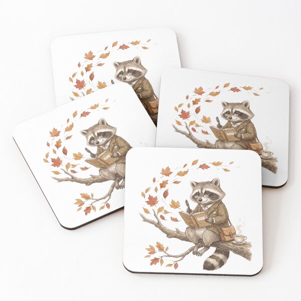 Item preview, Autumn Scholar Raccoon Writing designed and sold by Tiffany Roy.