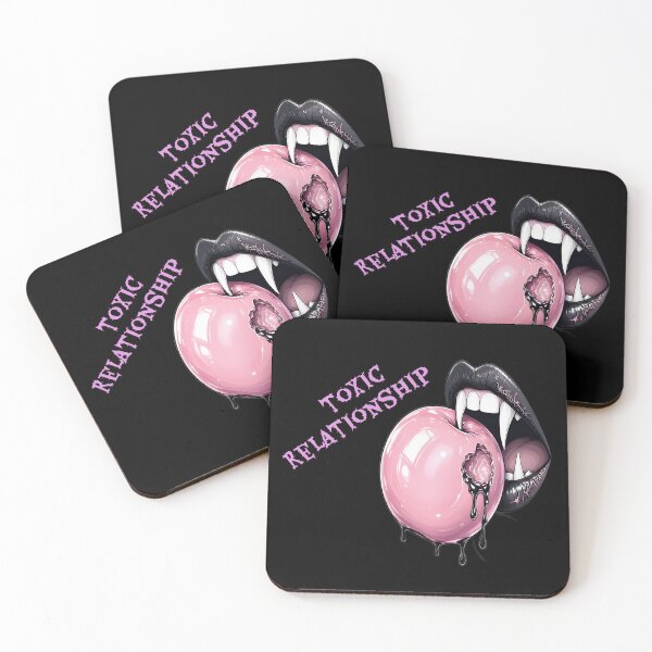 Item preview, Toxic Relationship Gothic Vampire Lips Pink Apple Emblem designed and sold by CraftyValley.