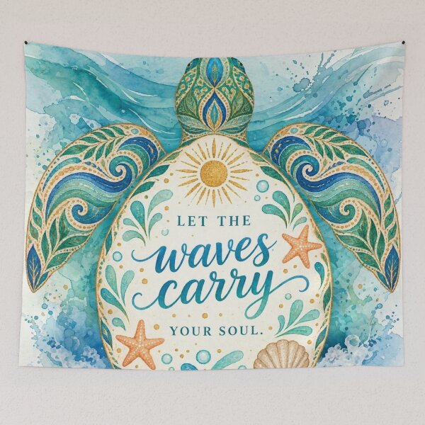 Item preview, Boho Sea Turtle Ocean Waves designed and sold by Pure Craft.