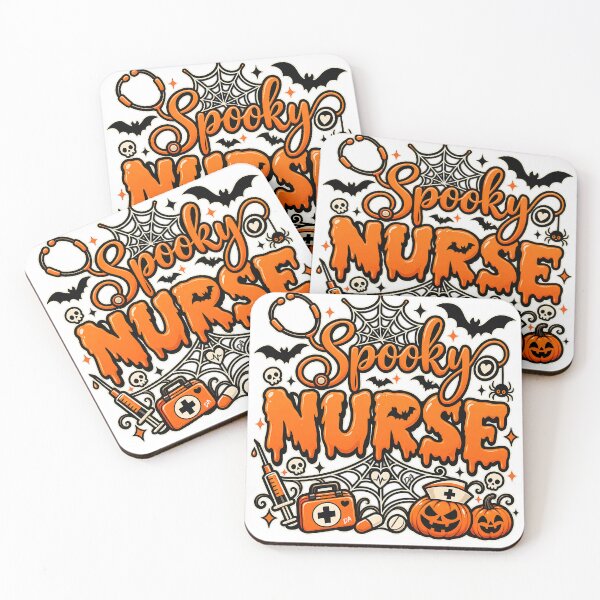 Item preview, Spooky Nurse Halloween Stethoscope Dripping Typography Art designed and sold by DesignArtist.ia.
