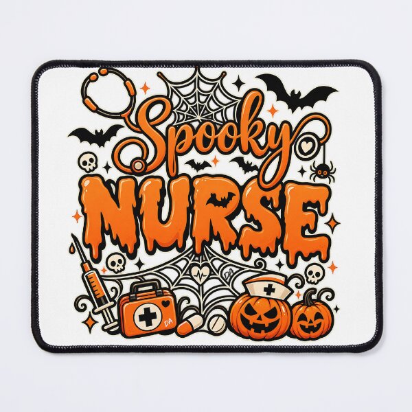 Item preview, Spooky Nurse Halloween Stethoscope Dripping Typography Art designed and sold by DesignArtist.ia.