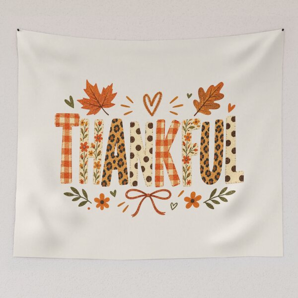 Item preview, Thankful Grateful Blessed, Fall Floral, Autumn Aesthetic, Thanksgiving, Cozy Farmhouse, Harvest Season designed and sold by Quiajia.