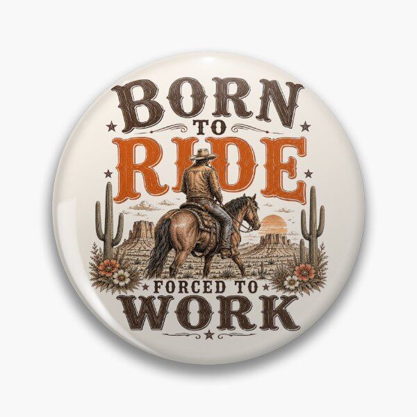 Item preview, Born To Ride, Force To Work Retro Cowboy designed and sold by legendaryskins.