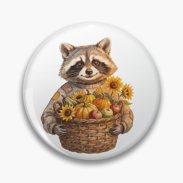Item preview, Raccoon Autumn Harvest Basket designed and sold by Tiffany Roy.