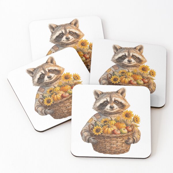 Item preview, Raccoon Autumn Harvest Basket designed and sold by Tiffany Roy.