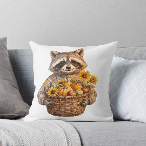 Item preview, Raccoon Autumn Harvest Basket designed and sold by Tiffany Roy.